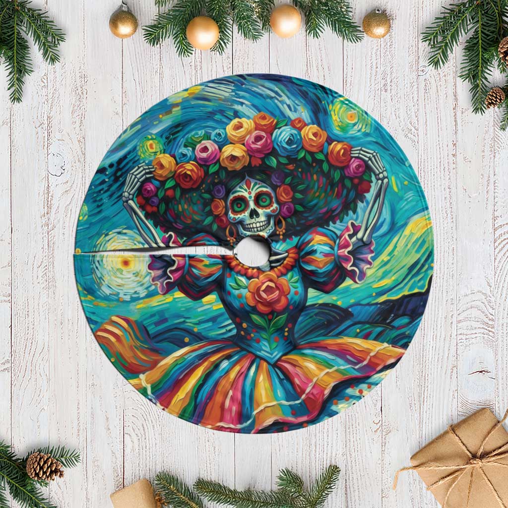 Día de los Muertos Tree Skirt A Swirl of Colors and Souls - Wonder Print Shop