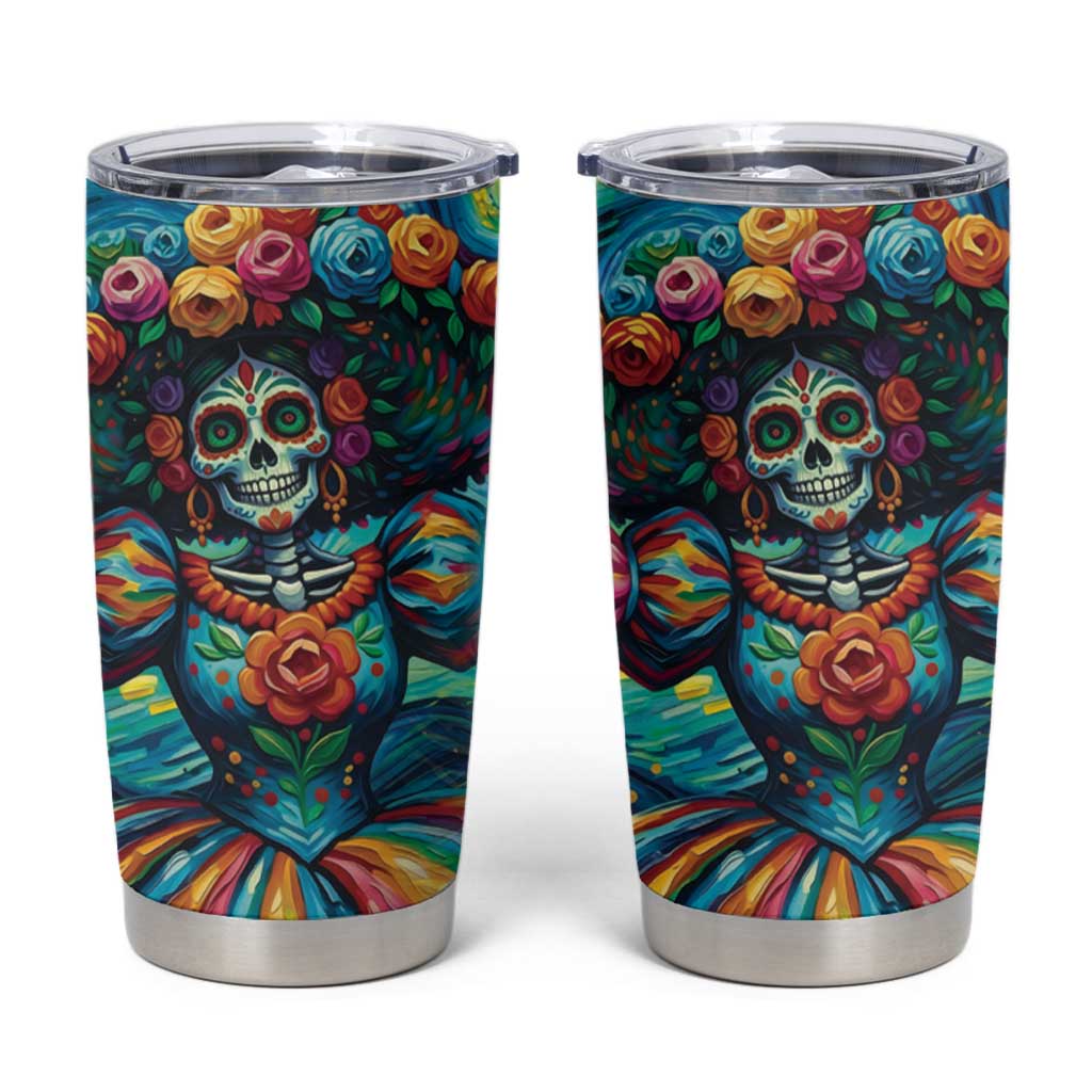 Día de los Muertos Tumbler Cup A Swirl of Colors and Souls - Wonder Print Shop