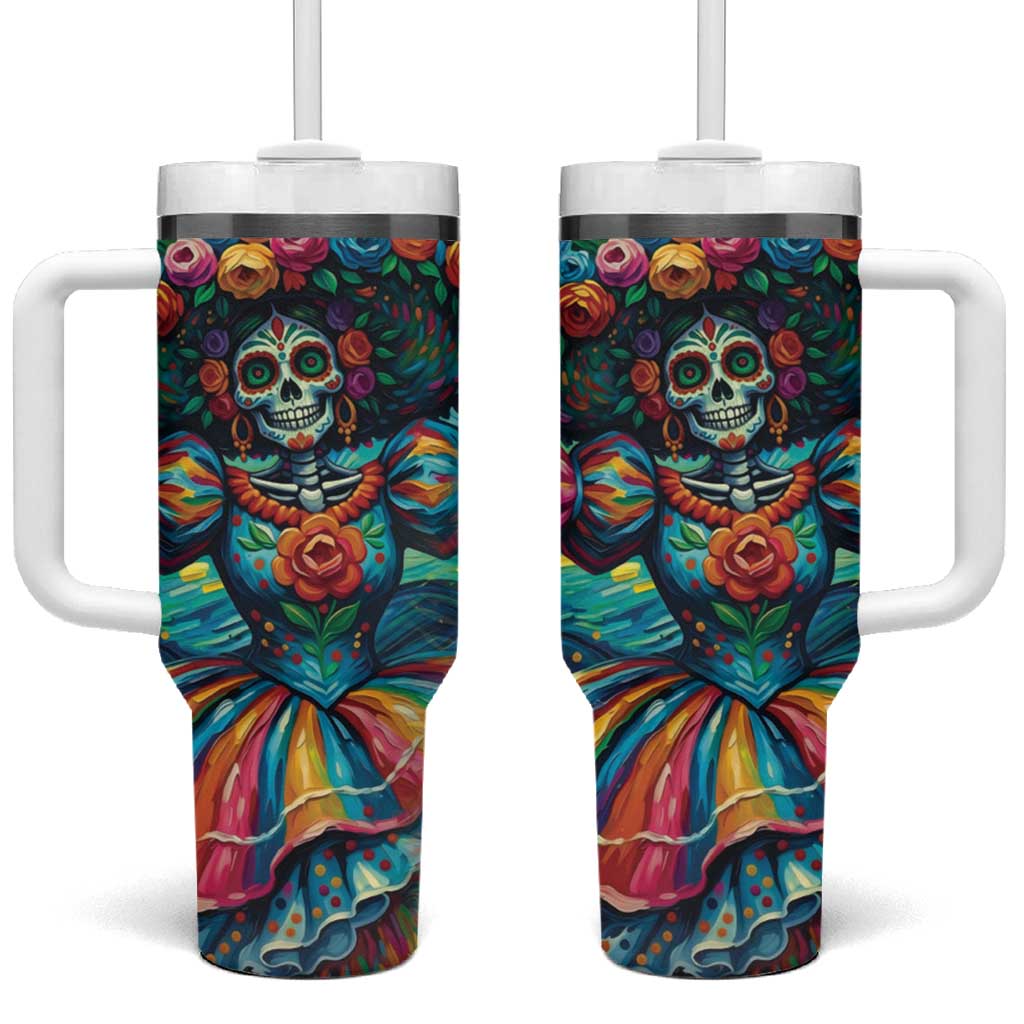 Día de los Muertos Tumbler With Handle A Swirl of Colors and Souls - Wonder Print Shop