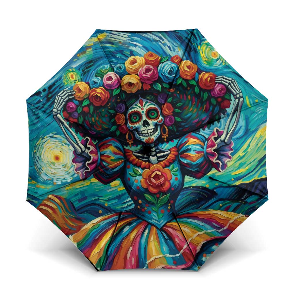 Día de los Muertos Umbrella A Swirl of Colors and Souls - Wonder Print Shop