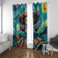 Día de los Muertos Window Curtain A Swirl of Colors and Souls - Wonder Print Shop