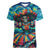 Día de los Muertos Women V-Neck T-Shirt A Swirl of Colors and Souls - Wonder Print Shop