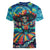 Día de los Muertos Women V-Neck T-Shirt A Swirl of Colors and Souls - Wonder Print Shop