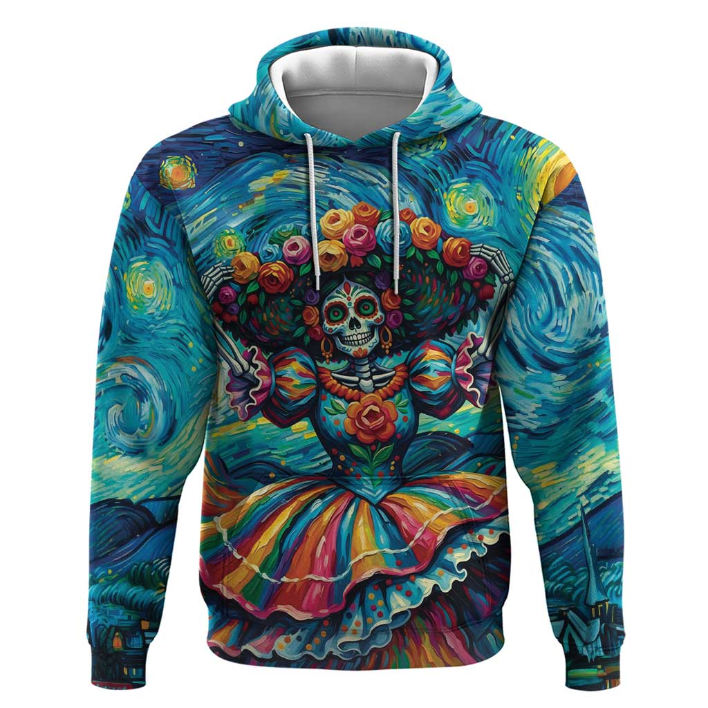 Día de los Muertos Zip Hoodie A Swirl of Colors and Souls - Wonder Print Shop