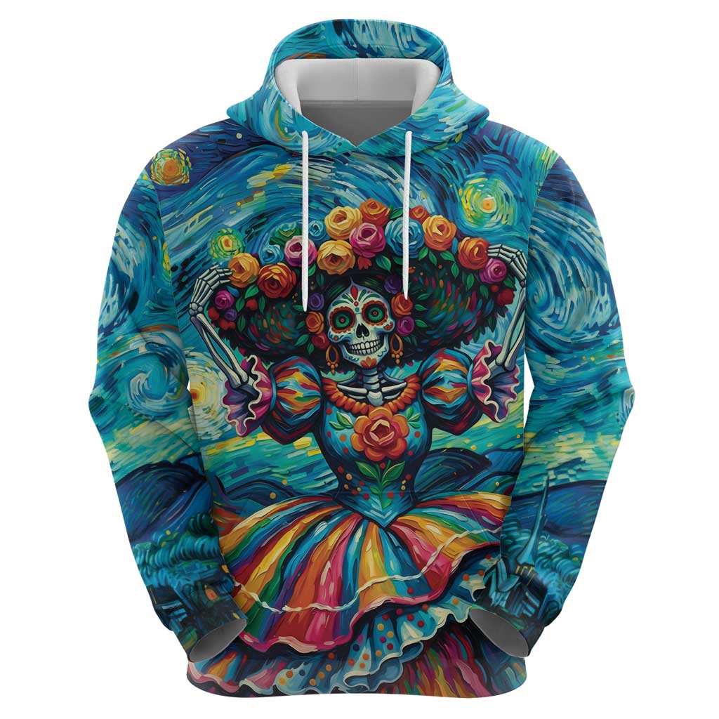 Día de los Muertos Zip Hoodie A Swirl of Colors and Souls - Wonder Print Shop