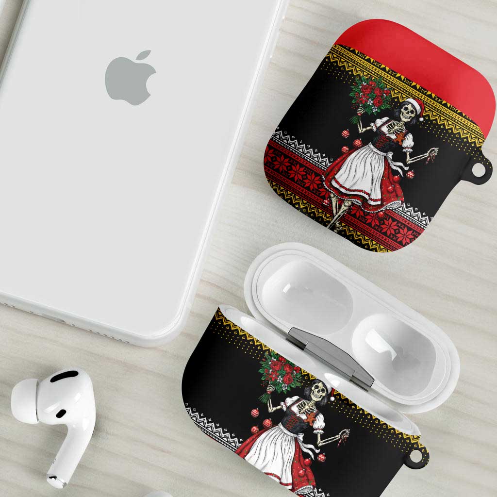 Dirndl Skeleton Dance AirPods Case Bavarian Gothic Christmas - Wonder Print Shop
