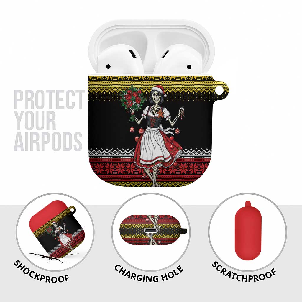 Dirndl Skeleton Dance AirPods Case Bavarian Gothic Christmas - Wonder Print Shop