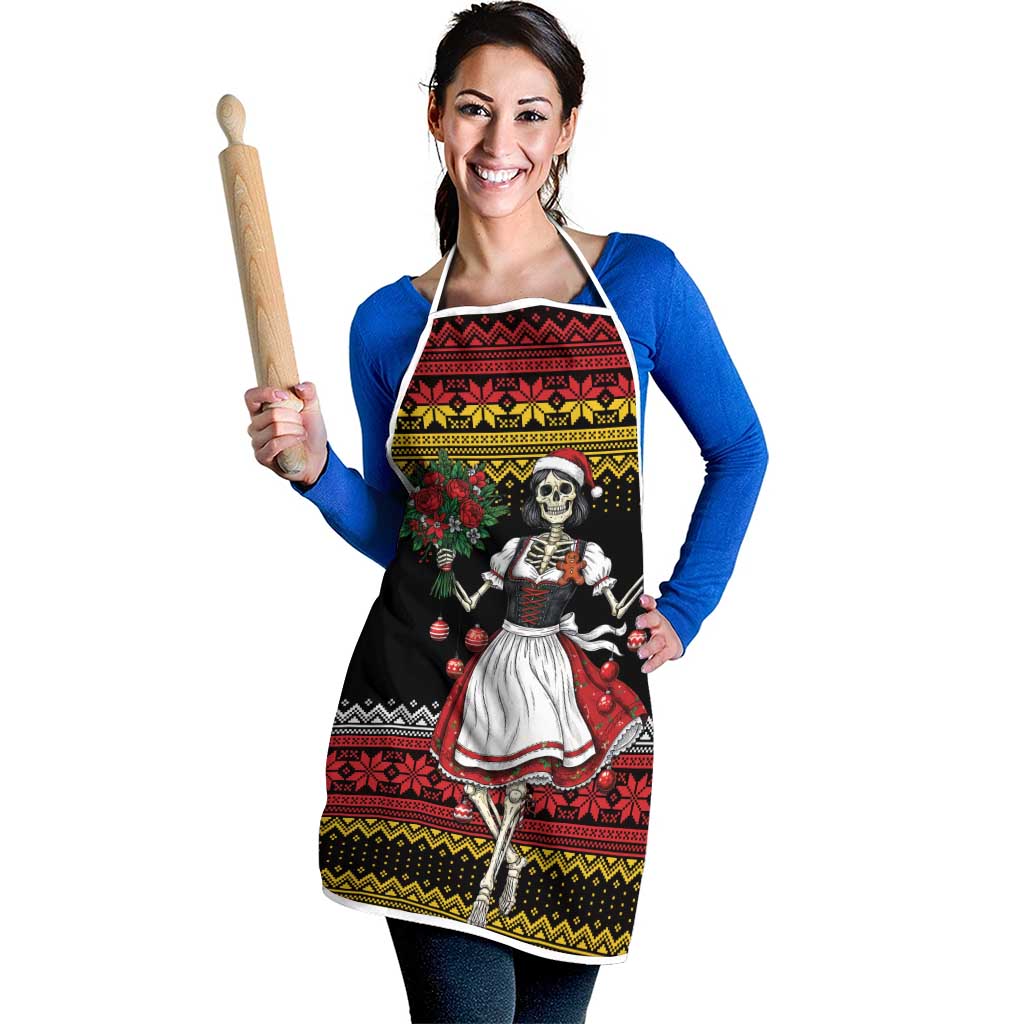 Dirndl Skeleton Dance Apron Bavarian Gothic Christmas - Wonder Print Shop
