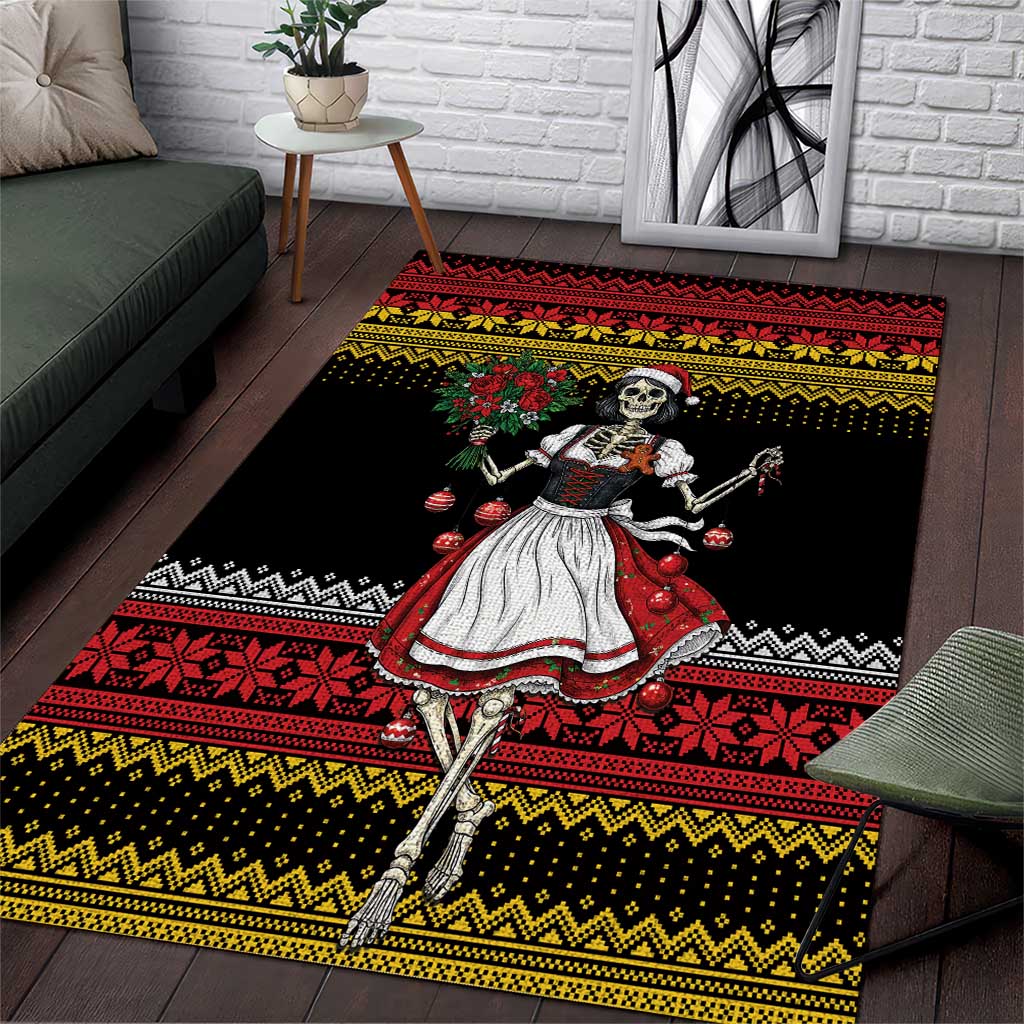 Dirndl Skeleton Dance Area Rug Bavarian Gothic Christmas - Wonder Print Shop