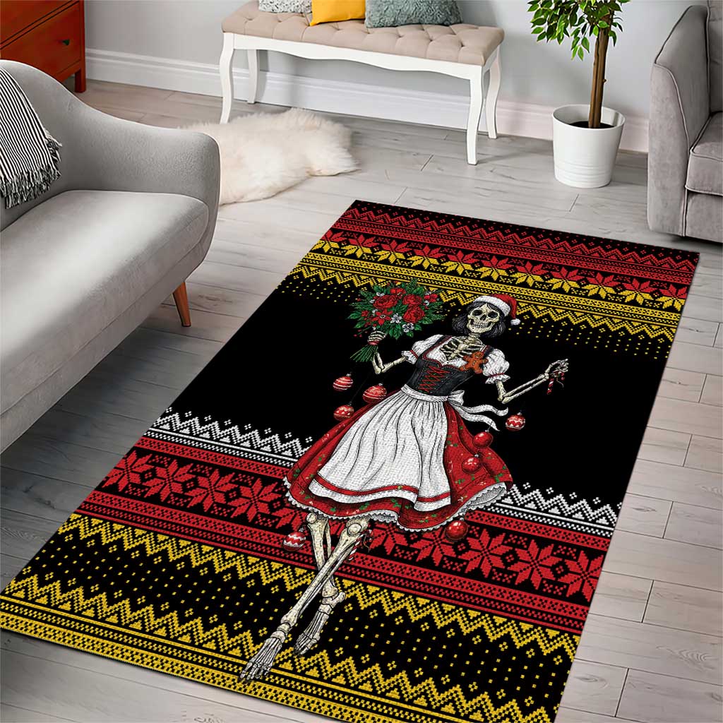Dirndl Skeleton Dance Area Rug Bavarian Gothic Christmas - Wonder Print Shop