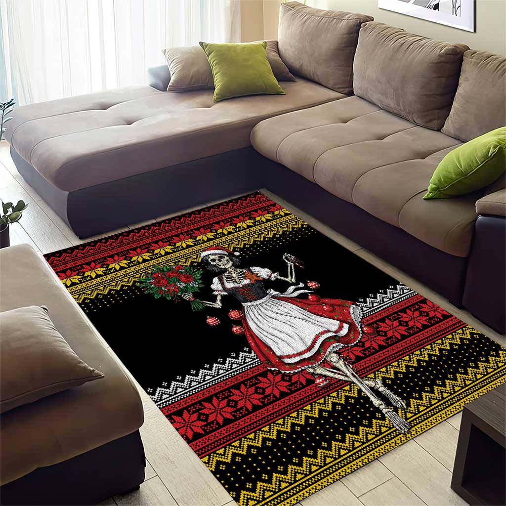 Dirndl Skeleton Dance Area Rug Bavarian Gothic Christmas - Wonder Print Shop