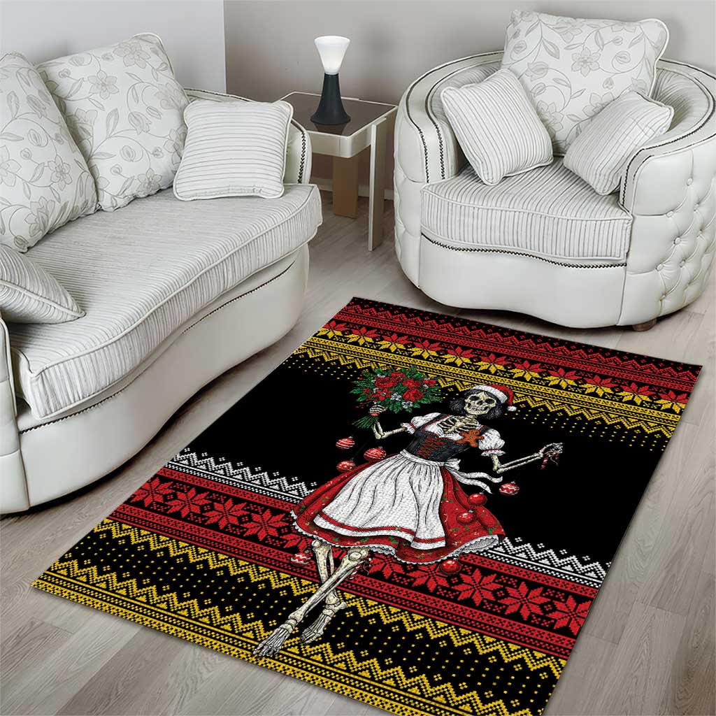 Dirndl Skeleton Dance Area Rug Bavarian Gothic Christmas - Wonder Print Shop