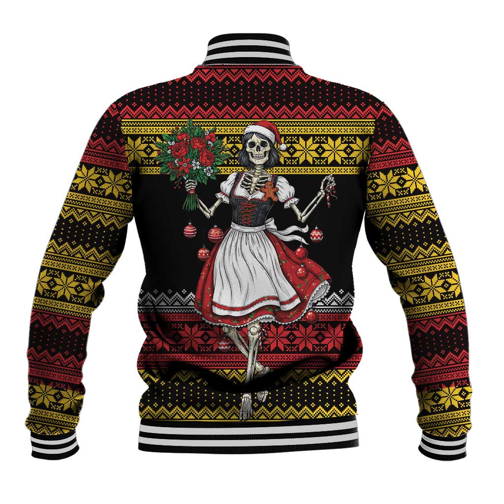 Dirndl Skeleton Dance Baseball Jacket Bavarian Gothic Christmas - Wonder Print Shop