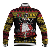 Dirndl Skeleton Dance Baseball Jacket Bavarian Gothic Christmas - Wonder Print Shop