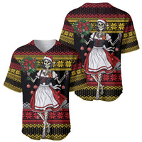 Dirndl Skeleton Dance Baseball Jersey Bavarian Gothic Christmas - Wonder Print Shop