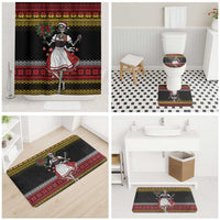 Dirndl Skeleton Dance Bathroom Set Bavarian Gothic Christmas - Wonder Print Shop