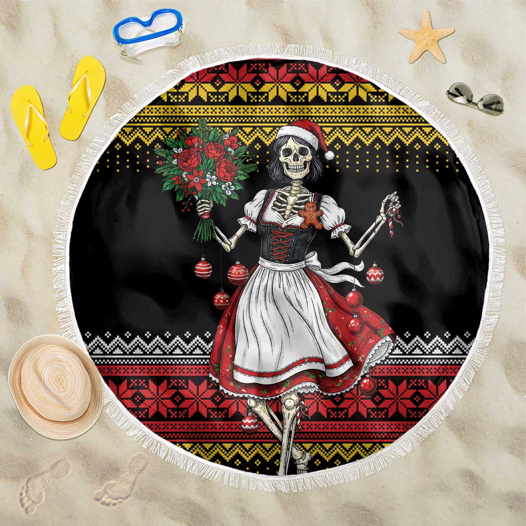 Dirndl Skeleton Dance Beach Blanket Bavarian Gothic Christmas - Wonder Print Shop