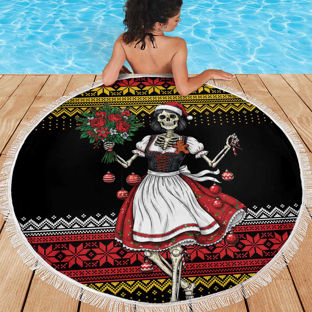 Dirndl Skeleton Dance Beach Blanket Bavarian Gothic Christmas - Wonder Print Shop