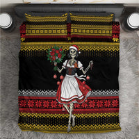 Dirndl Skeleton Dance Bedding Set Bavarian Gothic Christmas - Wonder Print Shop