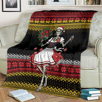 Dirndl Skeleton Dance Blanket Bavarian Gothic Christmas - Wonder Print Shop