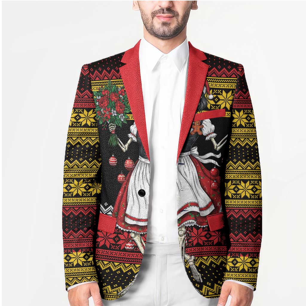 Dirndl Skeleton Dance Blazer Bavarian Gothic Christmas - Wonder Print Shop