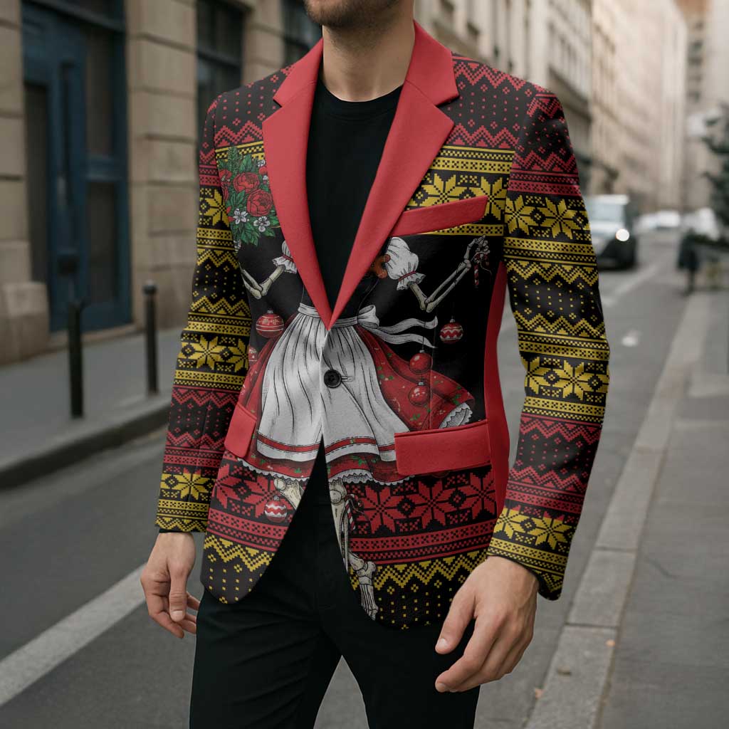 Dirndl Skeleton Dance Blazer Bavarian Gothic Christmas - Wonder Print Shop