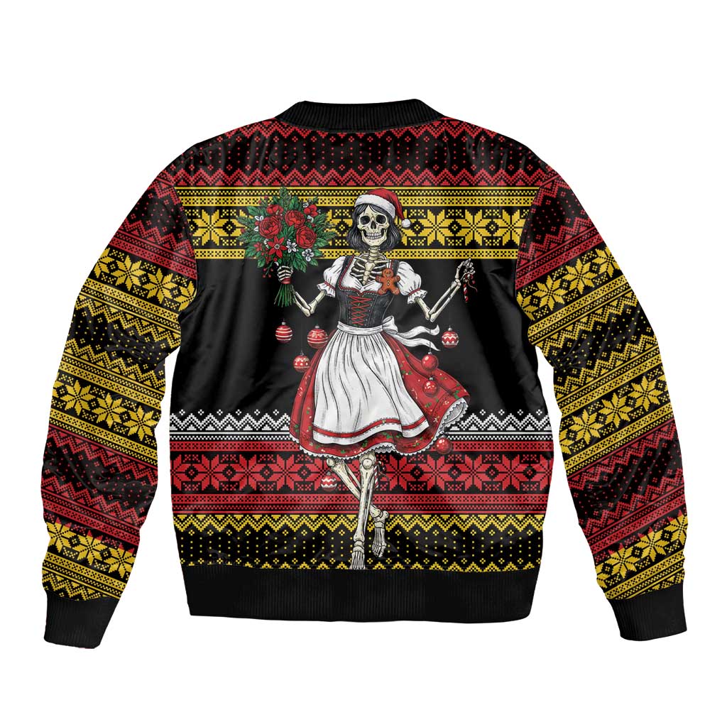 Dirndl Skeleton Dance Bomber Jacket Bavarian Gothic Christmas - Wonder Print Shop