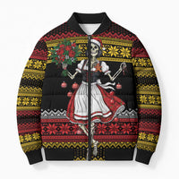 Dirndl Skeleton Dance Bomber Puffer Jacket Bavarian Gothic Christmas - Wonder Print Shop