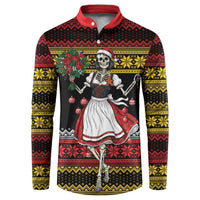 Dirndl Skeleton Dance Button Sweatshirt Bavarian Gothic Christmas - Wonder Print Shop
