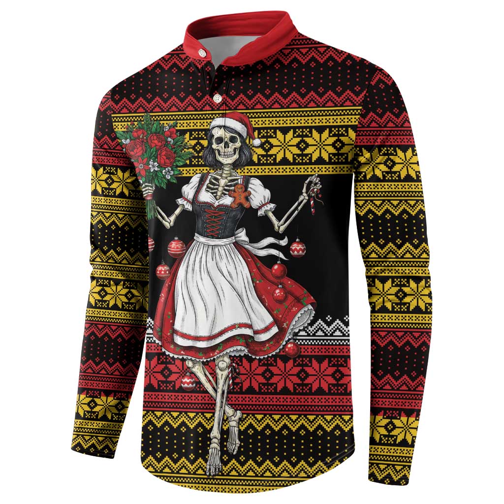 Dirndl Skeleton Dance Button Sweatshirt Bavarian Gothic Christmas - Wonder Print Shop