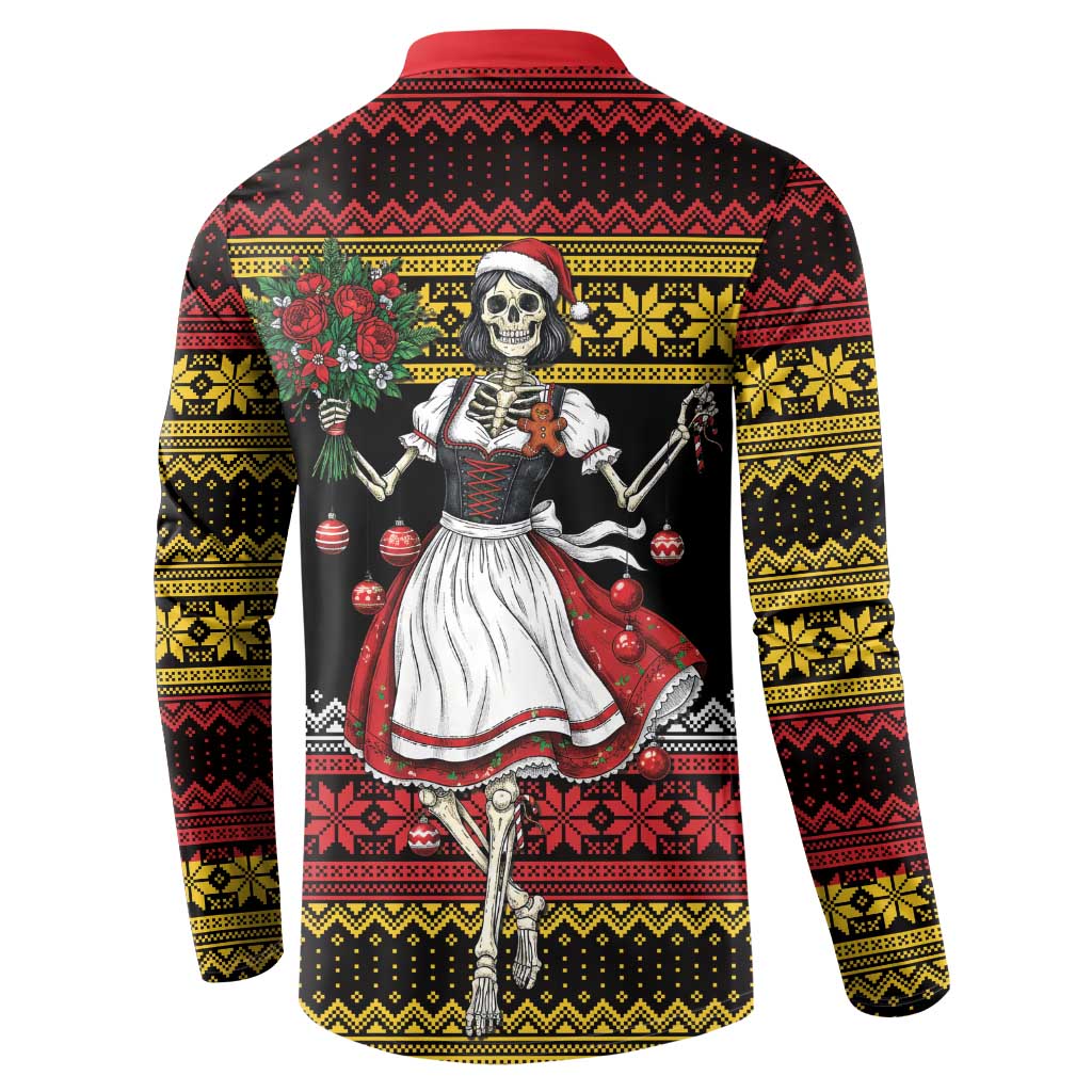 Dirndl Skeleton Dance Button Sweatshirt Bavarian Gothic Christmas - Wonder Print Shop