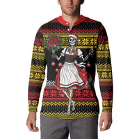 Dirndl Skeleton Dance Button Sweatshirt Bavarian Gothic Christmas - Wonder Print Shop