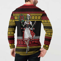 Dirndl Skeleton Dance Button Sweatshirt Bavarian Gothic Christmas - Wonder Print Shop