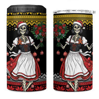 Dirndl Skeleton Dance 4 in 1 Can Cooler Tumbler Bavarian Gothic Christmas - Wonder Print Shop