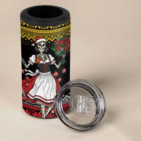 Dirndl Skeleton Dance 4 in 1 Can Cooler Tumbler Bavarian Gothic Christmas - Wonder Print Shop