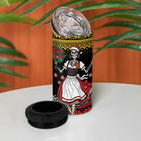 Dirndl Skeleton Dance 4 in 1 Can Cooler Tumbler Bavarian Gothic Christmas - Wonder Print Shop