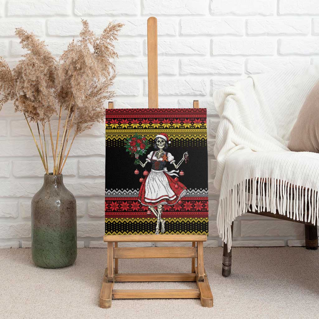 Dirndl Skeleton Dance Canvas Wall Art Bavarian Gothic Christmas - Wonder Print Shop