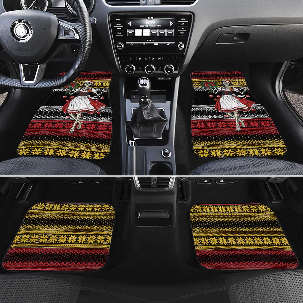Dirndl Skeleton Dance Car Mats Bavarian Gothic Christmas - Wonder Print Shop