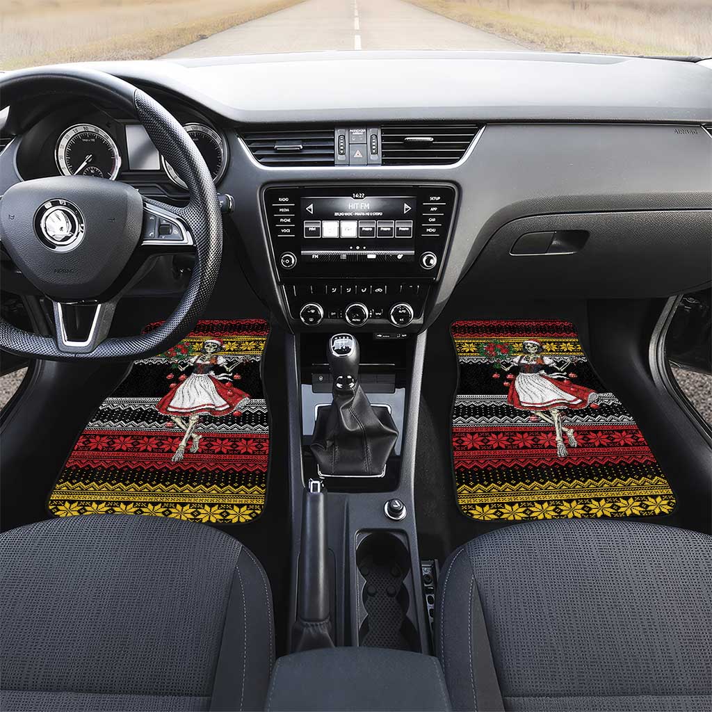 Dirndl Skeleton Dance Car Mats Bavarian Gothic Christmas - Wonder Print Shop