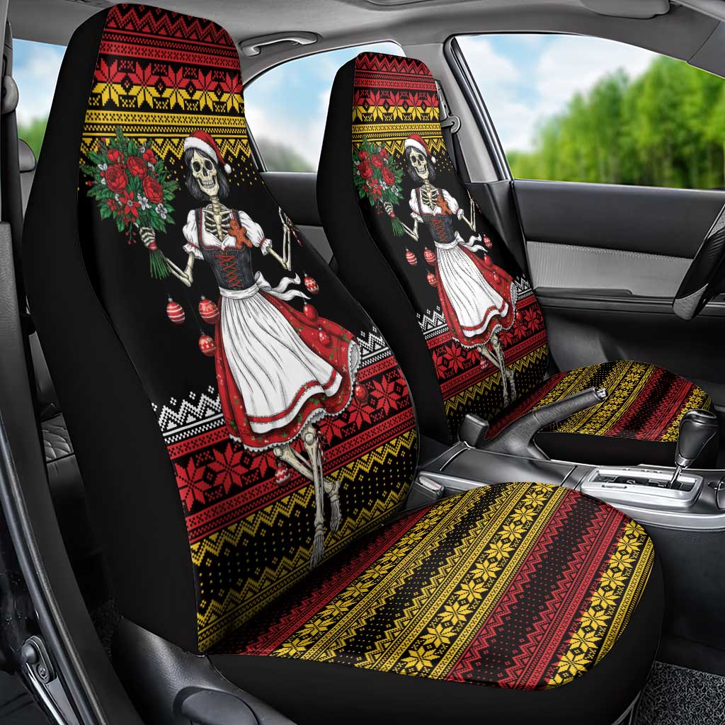 Dirndl Skeleton Dance Car Seat Cover Bavarian Gothic Christmas - Wonder Print Shop