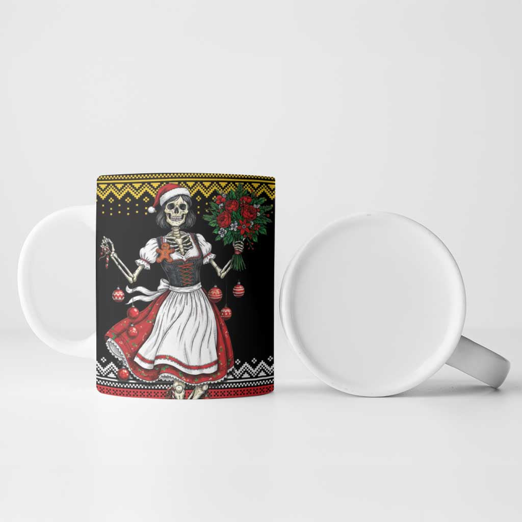 Dirndl Skeleton Dance Ceramic Mug Bavarian Gothic Christmas - Wonder Print Shop