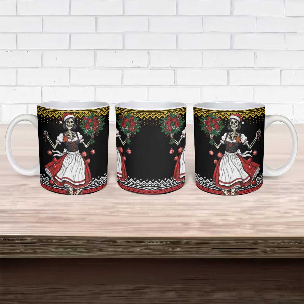 Dirndl Skeleton Dance Ceramic Mug Bavarian Gothic Christmas - Wonder Print Shop
