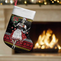 Dirndl Skeleton Dance Christmas Stocking Bavarian Gothic Christmas - Wonder Print Shop