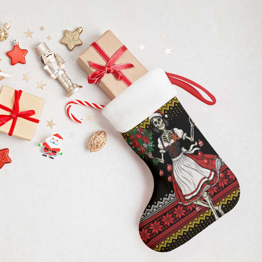 Dirndl Skeleton Dance Christmas Stocking Bavarian Gothic Christmas - Wonder Print Shop