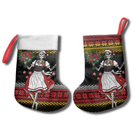 Dirndl Skeleton Dance Christmas Stocking Bavarian Gothic Christmas - Wonder Print Shop