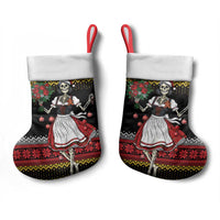 Dirndl Skeleton Dance Christmas Stocking Bavarian Gothic Christmas - Wonder Print Shop