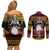 Dirndl Skeleton Dance Couples Matching Off Shoulder Short Dress and Long Sleeve Button Shirt Bavarian Gothic Christmas - Wonder Print Shop
