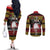 Dirndl Skeleton Dance Couples Matching Off The Shoulder Long Sleeve Dress and Long Sleeve Button Shirt Bavarian Gothic Christmas - Wonder Print Shop