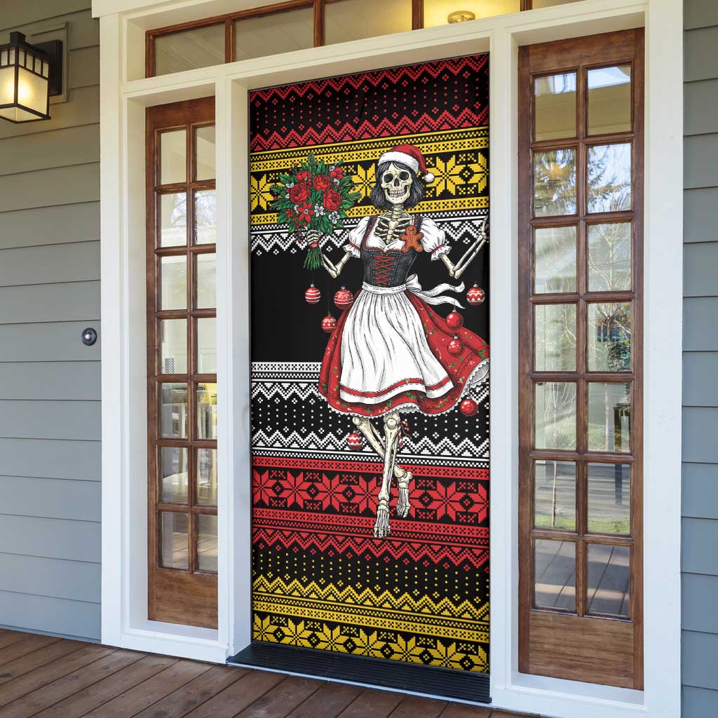 Dirndl Skeleton Dance Door Cover Bavarian Gothic Christmas - Wonder Print Shop