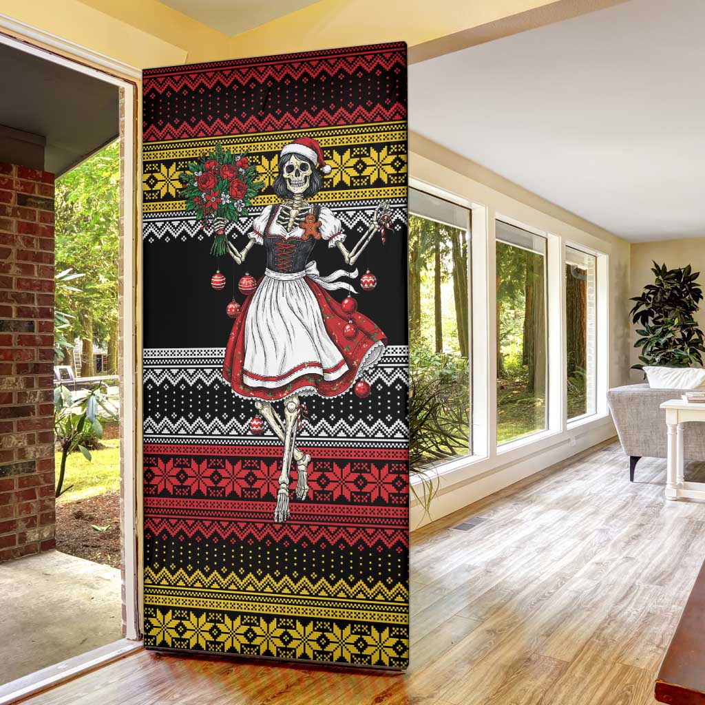 Dirndl Skeleton Dance Door Cover Bavarian Gothic Christmas - Wonder Print Shop